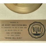 The 5th Dimension Wedding Bell Blues White Matte RIAA Gold 45 Award - RARE