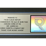 The Black Crowes Shake Your Money Maker RIAA 3x Multi-Platinum LP Award