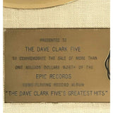 The Dave Clark Five Greatest RIAA Gold LP Award presented to The Dave Clark Five - RARE - Record Award
