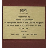 The Doors Best Of 1983 BPI Gold LP Award - RARE - Record Award