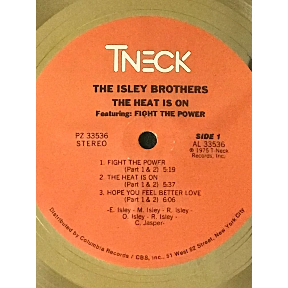 The Isley Brothers The Heat Is On RIAA Gold LP Award