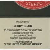 The Presidents of the USA debut RIAA 2x Multi-Platinum Album Award