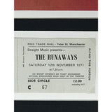 The Runaways Genuine 1977 Ticket Collage - Music Memorabilia