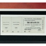 The Runaways Genuine 1977 Ticket Collage - Music Memorabilia