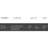 Tony Bennett MTV Unplugged RIAA Gold Album Award