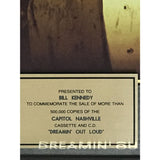 Trace Adkins Dreamin’ Out Loud RIAA Gold Album Award - Record Award