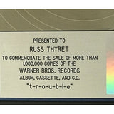 Travis Tritt t-r-o-u-b-l-e Platinum Album Award - Record Award
