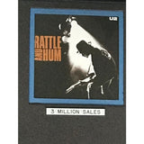 U2 Rattle & Hum RIAA 3x Multi-Platinum Album Award - Record Award