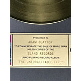 U2 The Unforgettable Fire RIAA Gold LP Award Presented to Adam Clayton - RARE
