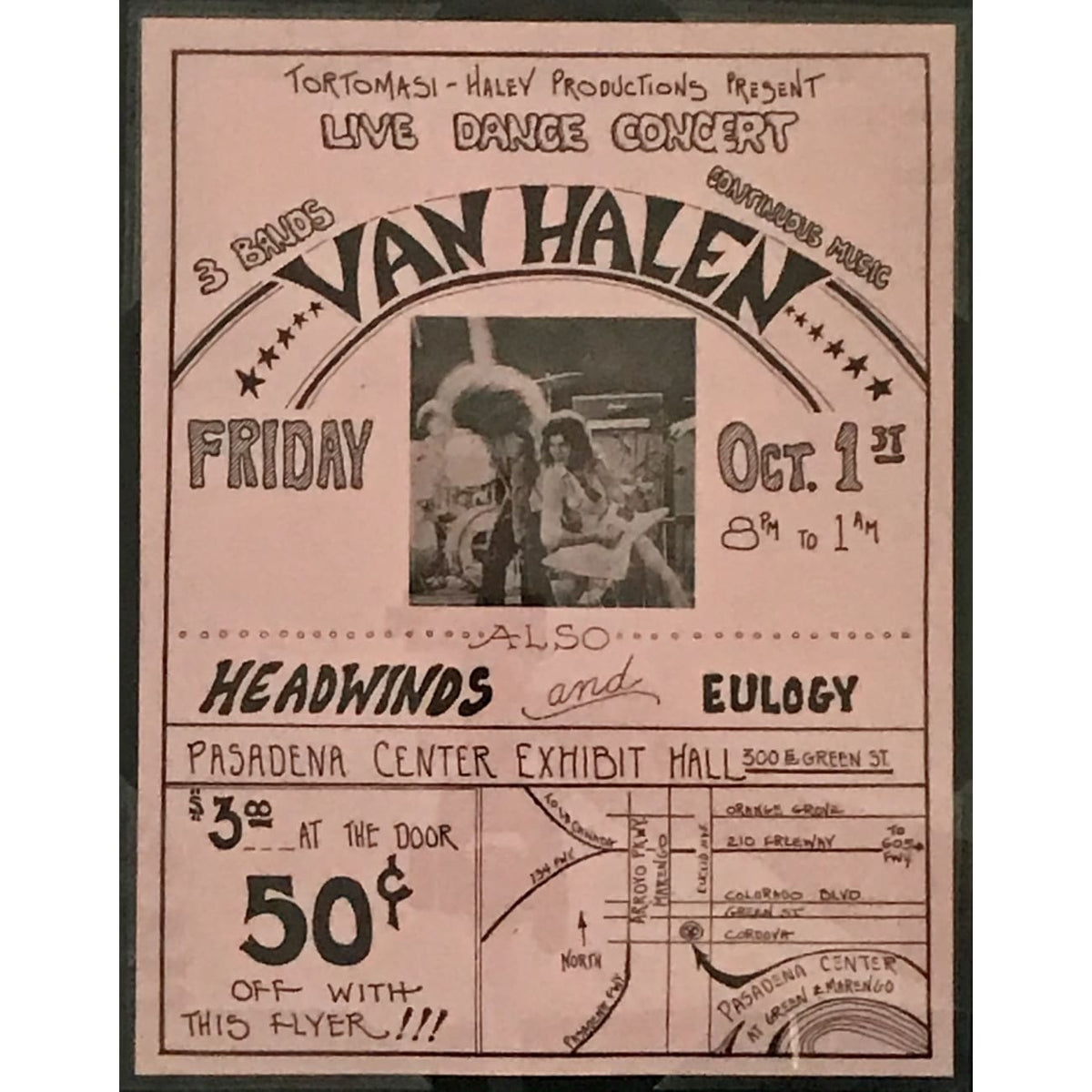 Van Halen 1976 Original Concert Flyer – MusicGoldmine.com