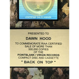 Van Morrison Back On Top RIAA Gold Album Award - Record Award
