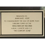 Vanessa Williams The Comfort Zone RIAA Platinum Album Award - Record Award