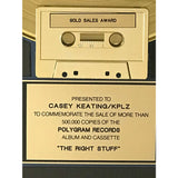 Vanessa Williams The Right Stuff RIAA Gold LP Award - Record Award
