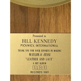 Waylon & Jessi Leather and Lace 1981 RCA Label Award - Record Award
