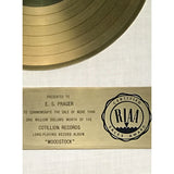 Woodstock Two White Matte RIAA Gold LP Award - RARE