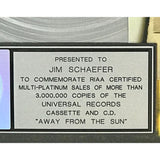 3 Doors Down Away From The Sun RIAA 3x Multi-Platinum Album Award - Record Award