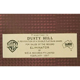 ZZ Top Eliminator 1987 ARIA Australian Double Platinum LP Award presented to Dusty Hill - RARE