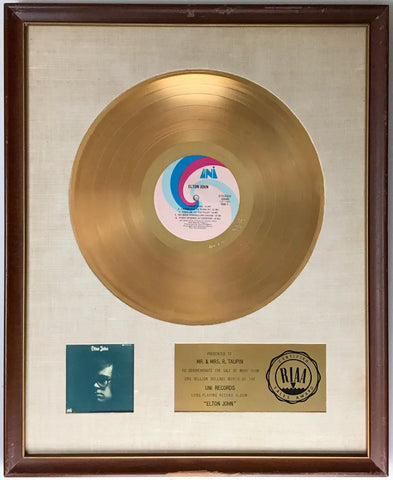 Elton John debut album RIAA white matte award