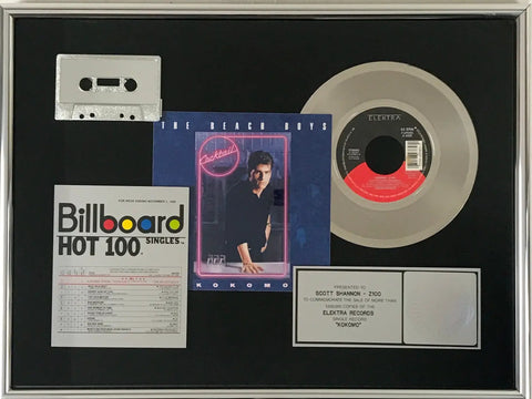 Beach Boys "Kokomo" RIAA award with Billboard chart plate