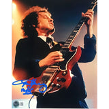 AC/DC Angus Young Signed Photo + ’77 Ticket Collage w/BAS LOA - Music Memorabilia
