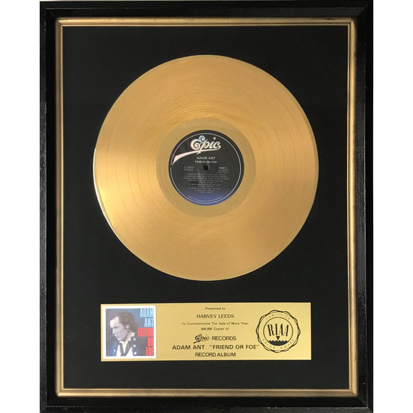 Adam Ant Friend Or Foe RIAA Gold LP Award - Record Award