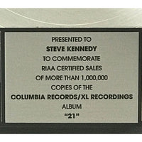 Adele 21 RIAA Platinum Album Award - Record Award