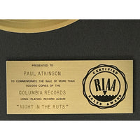 Aerosmith Night In The Ruts RIAA Gold Album Award - Record Award