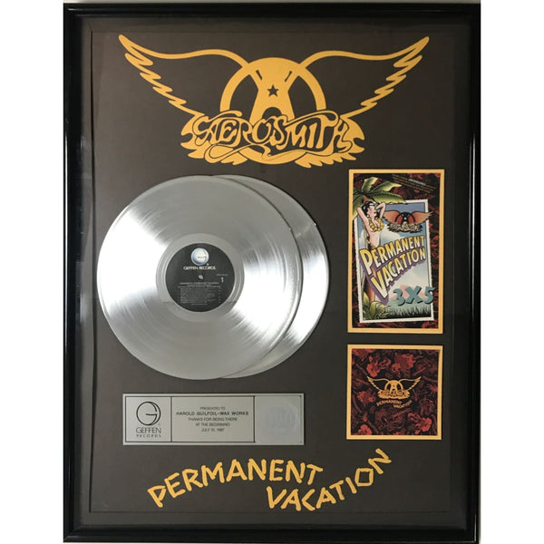 Aerosmith Permanent Vacation RIAA 2x Platinum Album Award - Record Award