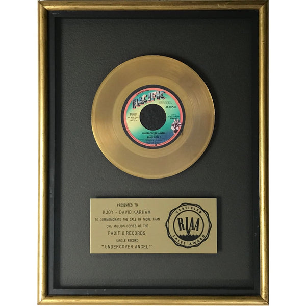 Alan O’Day ’Undercover Angel’ RIAA Gold Single Award - Record Award