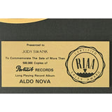 Aldo Nova debut RIAA Gold Album Award - Record Award