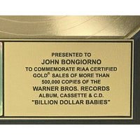 Alice Cooper Billion Dollar Babies RIAA Gold Album Award - Record Award