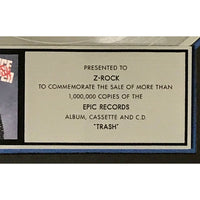 Alice Cooper Trash RIAA Platinum Album Award - Record Award