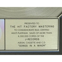 Alicia Keys Songs In A Minor RIAA 5x Multi-Platinum Award - Record Award