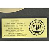 America History: America’s Greatest Hits RIAA Gold Album Award - Record Award