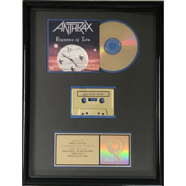 Anthrax Persistence Of Time RIAA Gold Album Award - Record Award