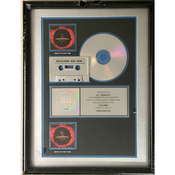 Armageddon soundtrack RIAA 2x Multi-Platinum Album Award-new sealed - Record Award