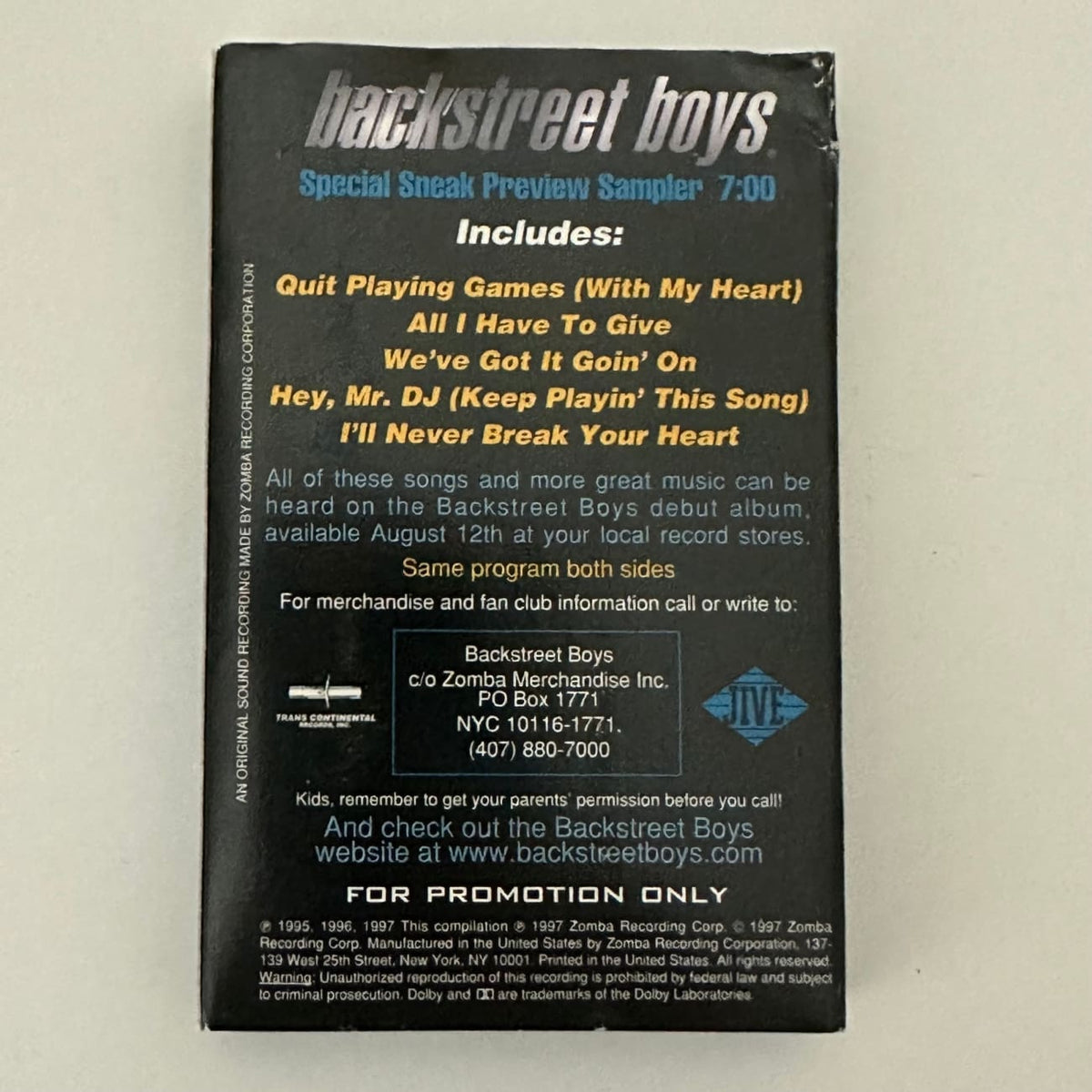 musicgoldmine.com - Backstreet Boys Special Sneak Preview Sampler