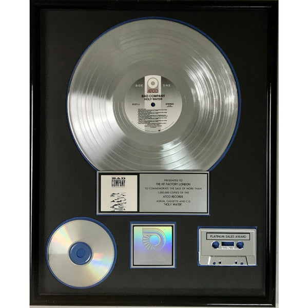 Bad Company Holy Water RIAA Platinum Album Award - Record Award