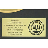 Bad Company Straight Shooter RIAA Gold Album Award - Record Award