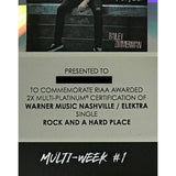Bailey Zimmerman RIAA 2x Multi - Platinum Combo Award - Record
