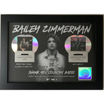 Bailey Zimmerman RIAA 2x Multi - Platinum Combo Award - Record