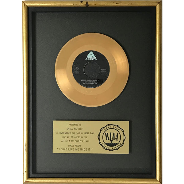 Barry Manilow ’Looks Like We Made It’ RIAA Gold Single Award - Record Award