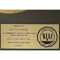 Barry Manilow RIAA Gold Album Award - Record