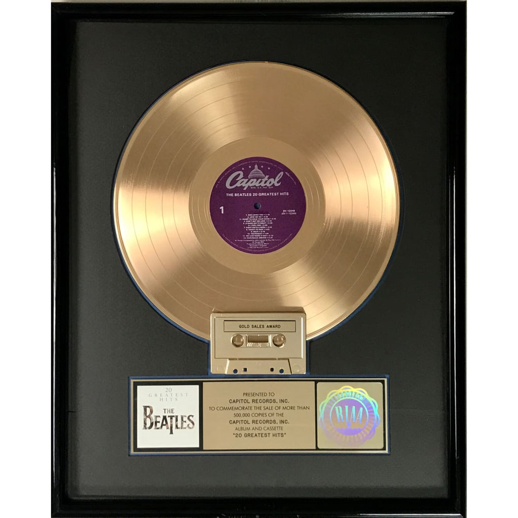 非売品The Beatles 20 Greatest Hits ゴールドレコード musicgoldmine.com - Beatles 20 Greatest Hits RIAA Gold Album Award
