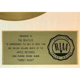Beatles Abbey Road RIAA Gold Album Award presented to The Beatles - RARE - Record Award