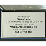 Beatles Live At The BBC RIAA 4x Platinum LP Award - Record Award