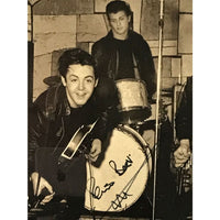 Beatles Photo Collage Signed by Pete Best with Cavern Club brick (AP #25 w/COA)