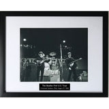 Beatles Rare 1964 First U.S. Tour Photos - 10 Options - #4 John + George + Ringo / Black / With Plate - Music Memorabilia