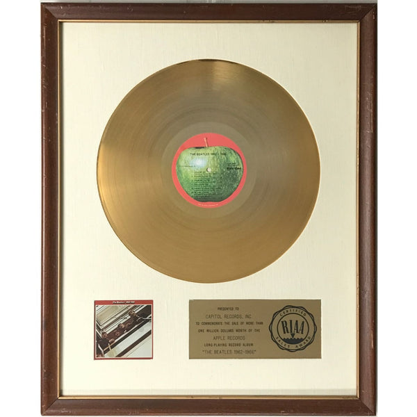 Beatles The Beatles 1962-1966 RIAA Gold LP Award - RARE - Record Award