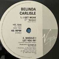 Belinda Carlisle ’I Get Weak’ 12’’ Vinyl Single 1988 UK Import w Poster VG + + - Media